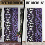 Purple Aotearoa Door Cover Taniko Motifs With Paua Shell Kowhaiwhai - Aussie Hoodie