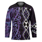 Purple Aotearoa Hockey Jersey Taniko Motifs With Paua Shell Kowhaiwhai - Aussie Hoodie