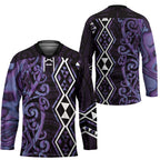 Purple Aotearoa Hockey Jersey Taniko Motifs With Paua Shell Kowhaiwhai - Aussie Hoodie