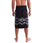 Purple Aotearoa Lavalava Taniko Motifs With Paua Shell Kowhaiwhai