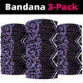 Purple Aotearoa Neck Gaiter Taniko Motifs With Paua Shell Kowhaiwhai - Aussie Hoodie