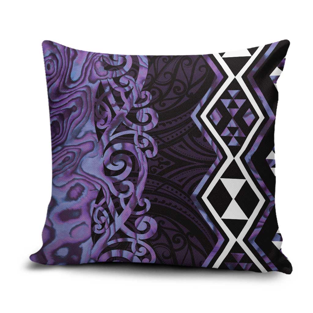 Purple Aotearoa Pillow Cover Taniko Motifs With Paua Shell Kowhaiwhai - Aussie Hoodie