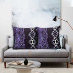 Purple Aotearoa Pillow Cover Taniko Motifs With Paua Shell Kowhaiwhai - Aussie Hoodie