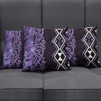 Purple Aotearoa Pillow Cover Taniko Motifs With Paua Shell Kowhaiwhai - Aussie Hoodie