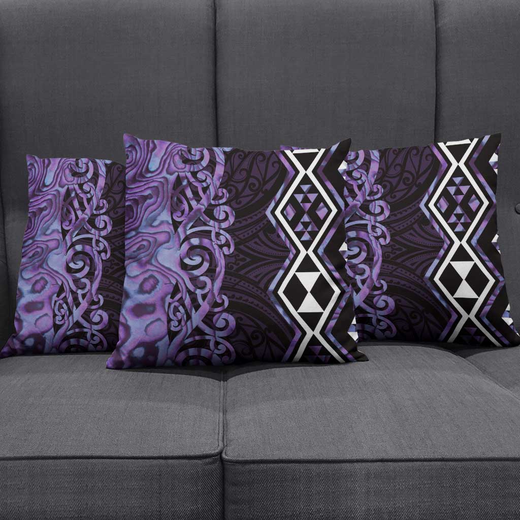 Purple Aotearoa Pillow Cover Taniko Motifs With Paua Shell Kowhaiwhai - Aussie Hoodie