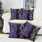 Purple Aotearoa Pillow Cover Taniko Motifs With Paua Shell Kowhaiwhai - Aussie Hoodie