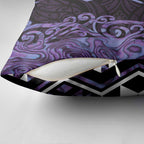 Purple Aotearoa Pillow Cover Taniko Motifs With Paua Shell Kowhaiwhai - Aussie Hoodie