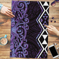 Purple Aotearoa Puzzle Taniko Motifs With Paua Shell Kowhaiwhai - Aussie Hoodie