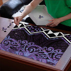 Purple Aotearoa Puzzle Taniko Motifs With Paua Shell Kowhaiwhai - Aussie Hoodie