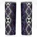 Purple Aotearoa Skinny Tumbler Taniko Motifs With Paua Shell Kowhaiwhai