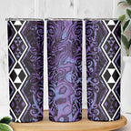 Purple Aotearoa Skinny Tumbler Taniko Motifs With Paua Shell Kowhaiwhai