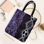 Purple Aotearoa Tote Bag Taniko Motifs With Paua Shell Kowhaiwhai - Aussie Hoodie