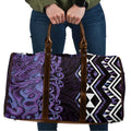 Purple Aotearoa Travel Bag Taniko Motifs With Paua Shell Kowhaiwhai - Aussie Hoodie