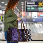 Purple Aotearoa Travel Bag Taniko Motifs With Paua Shell Kowhaiwhai - Aussie Hoodie
