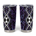 Purple Aotearoa Tumbler Cup Taniko Motifs With Paua Shell Kowhaiwhai