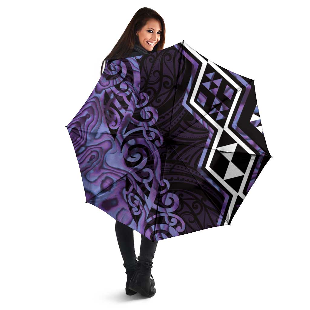 Purple Aotearoa Umbrella Taniko Motifs With Paua Shell Kowhaiwhai - Aussie Hoodie