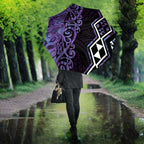 Purple Aotearoa Umbrella Taniko Motifs With Paua Shell Kowhaiwhai - Aussie Hoodie