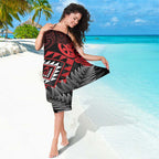 Aotearoa Kiwi Taniko Sarong Silver Fern With Maori Koru Pattern