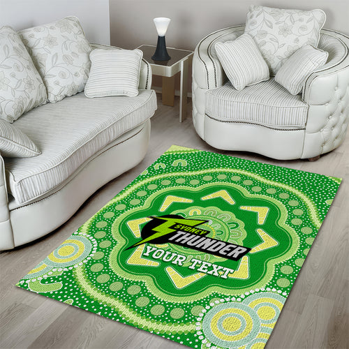 Custom BBL Thunder Cricket Area Rug 2024 Aboriginal Art