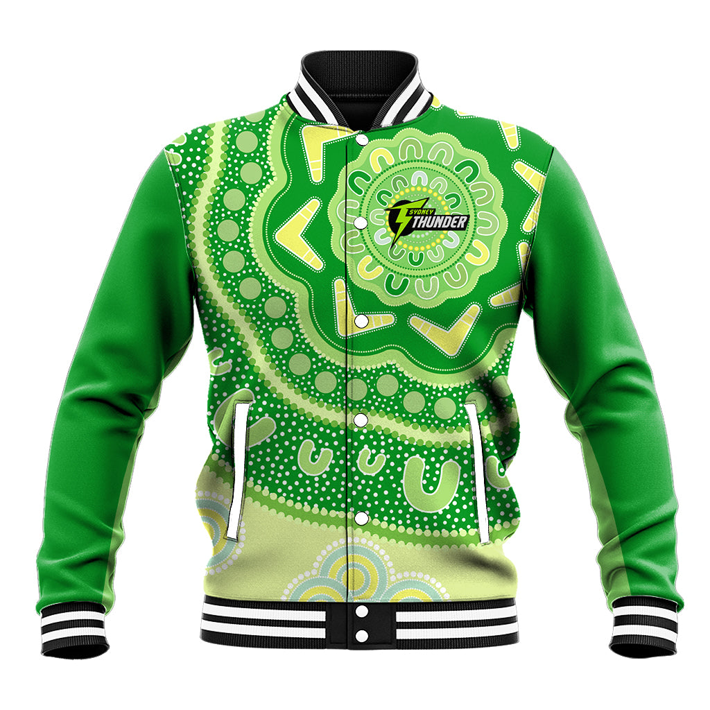 Custom BBL Thunder Cricket Baseball Jacket 2024 Aboriginal Art