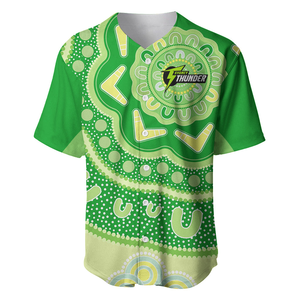 Custom BBL Thunder Cricket Baseball Jersey 2024 Aboriginal Art