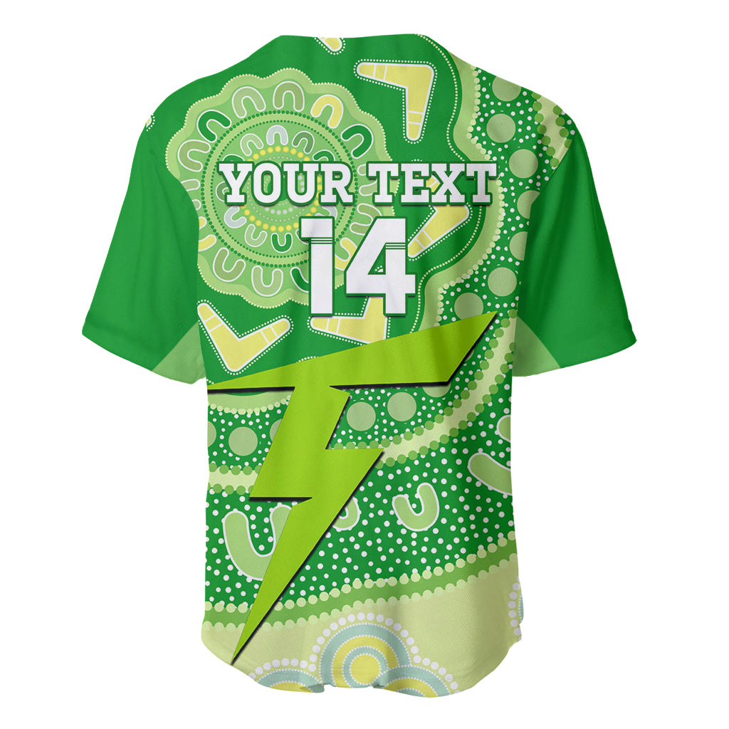 Custom BBL Thunder Cricket Baseball Jersey 2024 Aboriginal Art