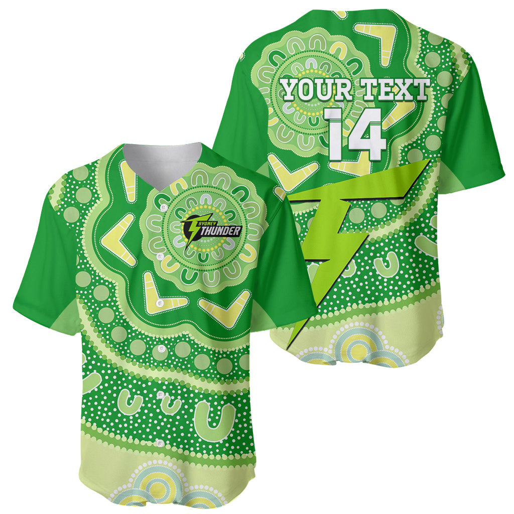Custom BBL Thunder Cricket Baseball Jersey 2024 Aboriginal Art