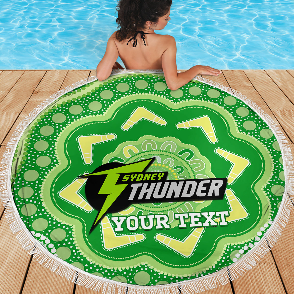 Custom BBL Thunder Cricket Beach Blanket 2024 Aboriginal Art