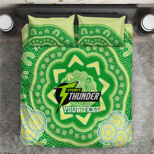 Custom BBL Thunder Cricket Bedding Set 2024 Aboriginal Art