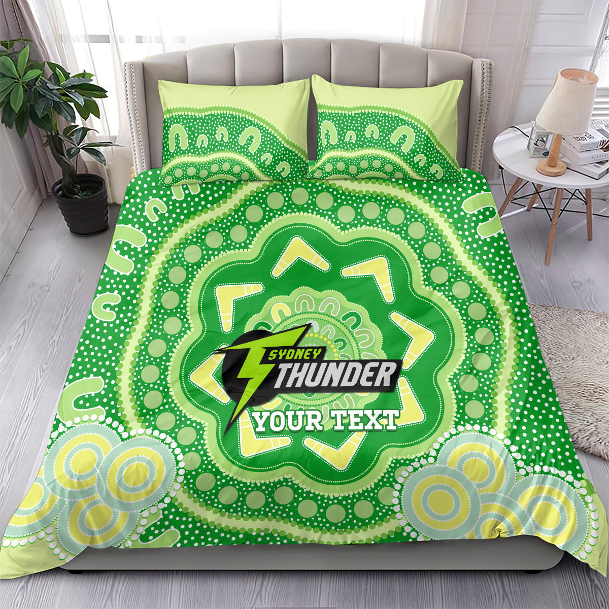 Custom BBL Thunder Cricket Bedding Set 2024 Aboriginal Art
