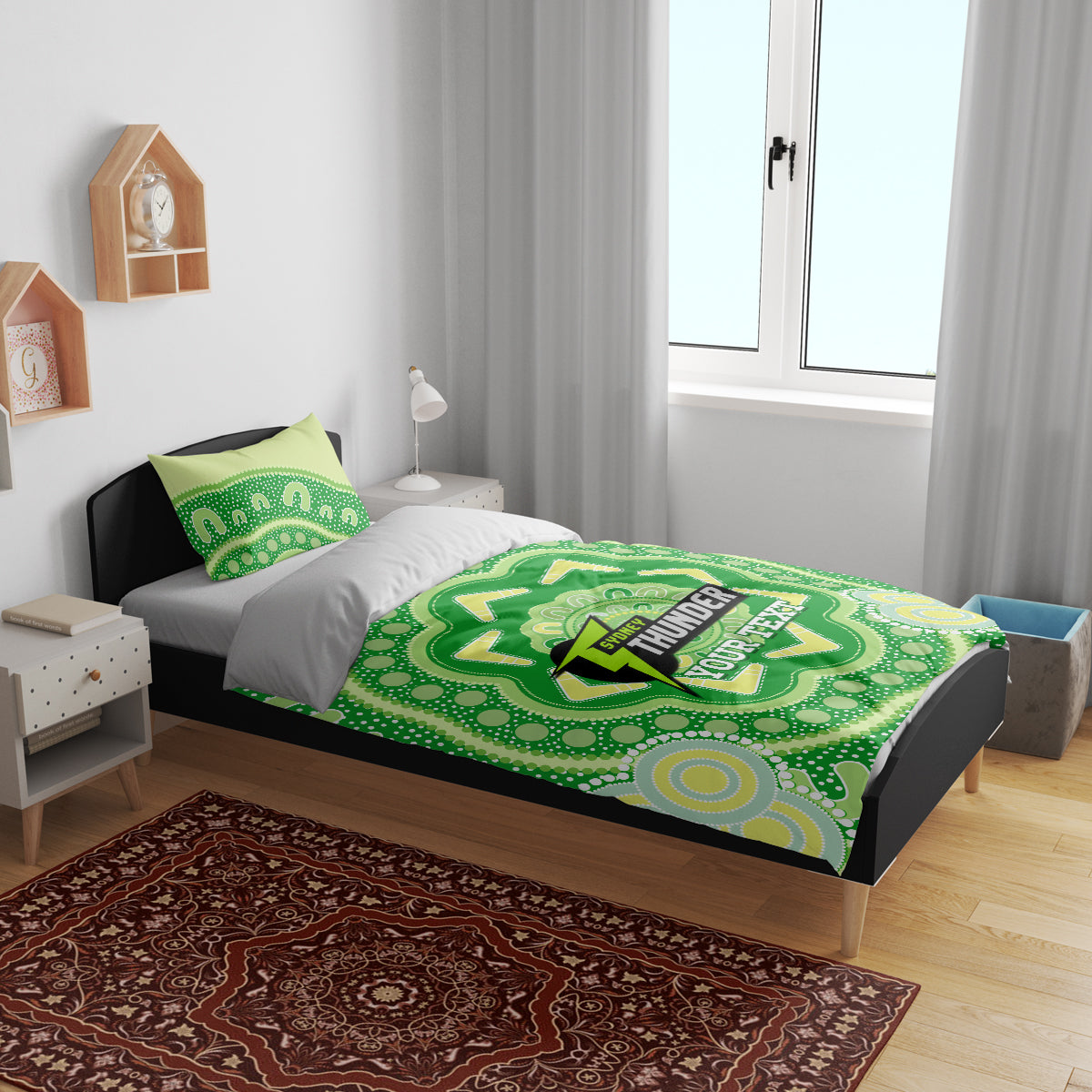 Custom BBL Thunder Cricket Bedding Set 2024 Aboriginal Art