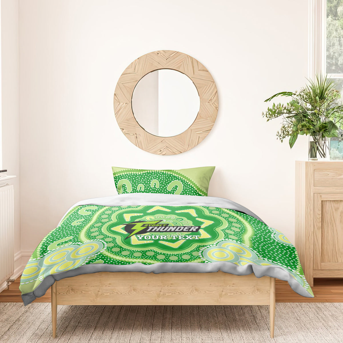 Custom BBL Thunder Cricket Bedding Set 2024 Aboriginal Art