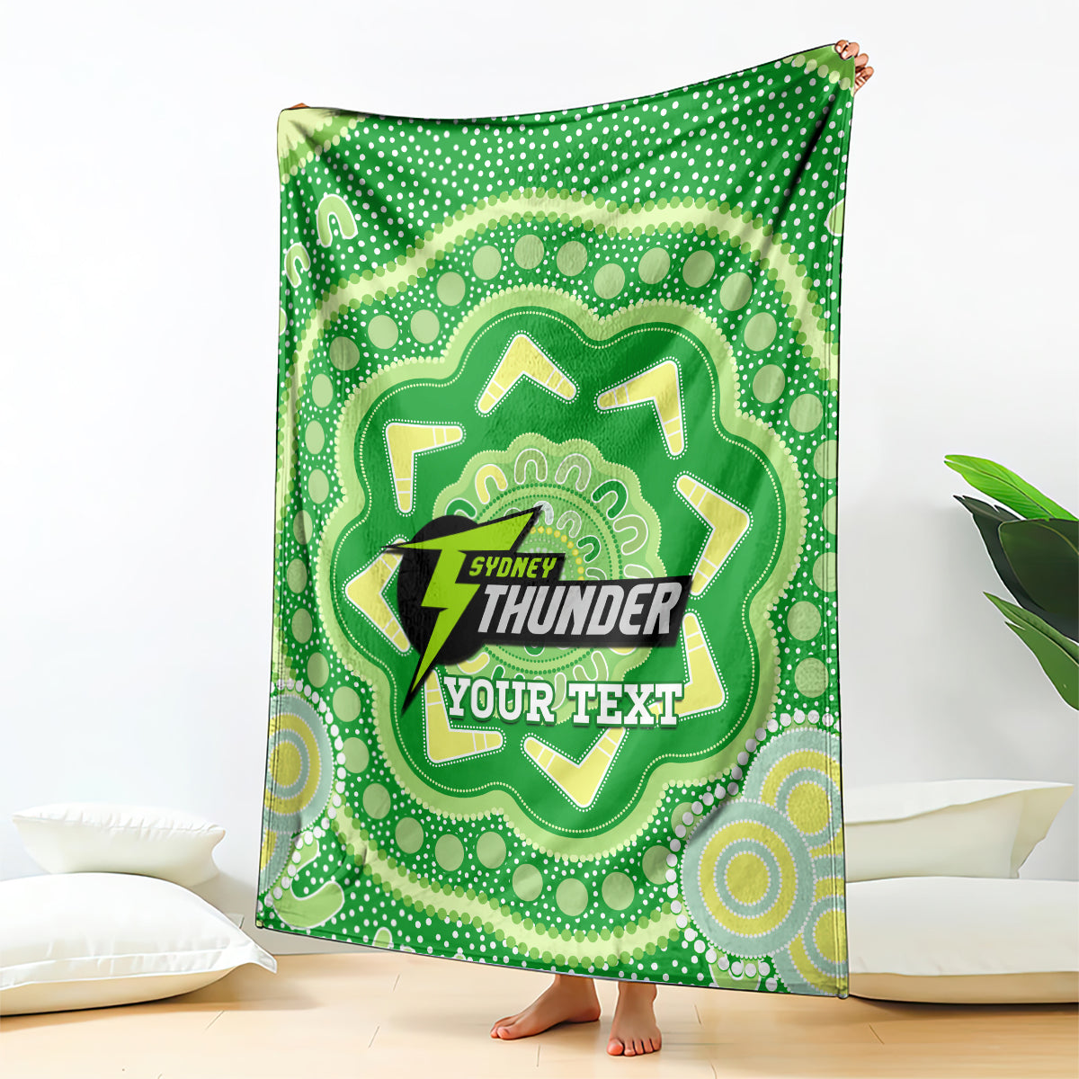 Custom BBL Thunder Cricket Blanket 2024 Aboriginal Art