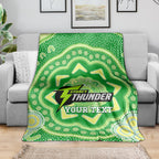 Custom BBL Thunder Cricket Blanket 2024 Aboriginal Art