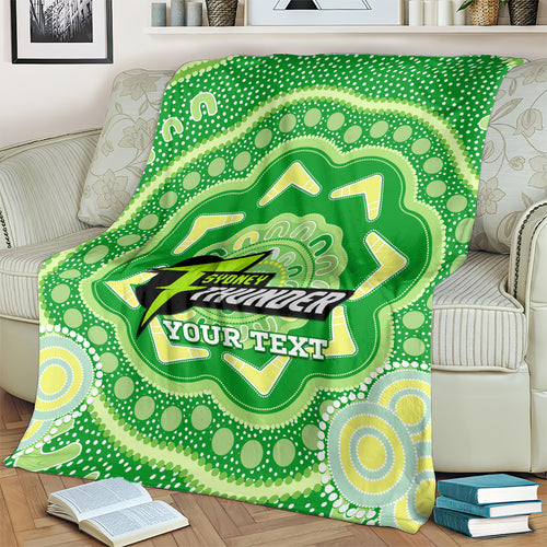 Custom BBL Thunder Cricket Blanket 2024 Aboriginal Art