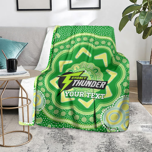 Custom BBL Thunder Cricket Blanket 2024 Aboriginal Art