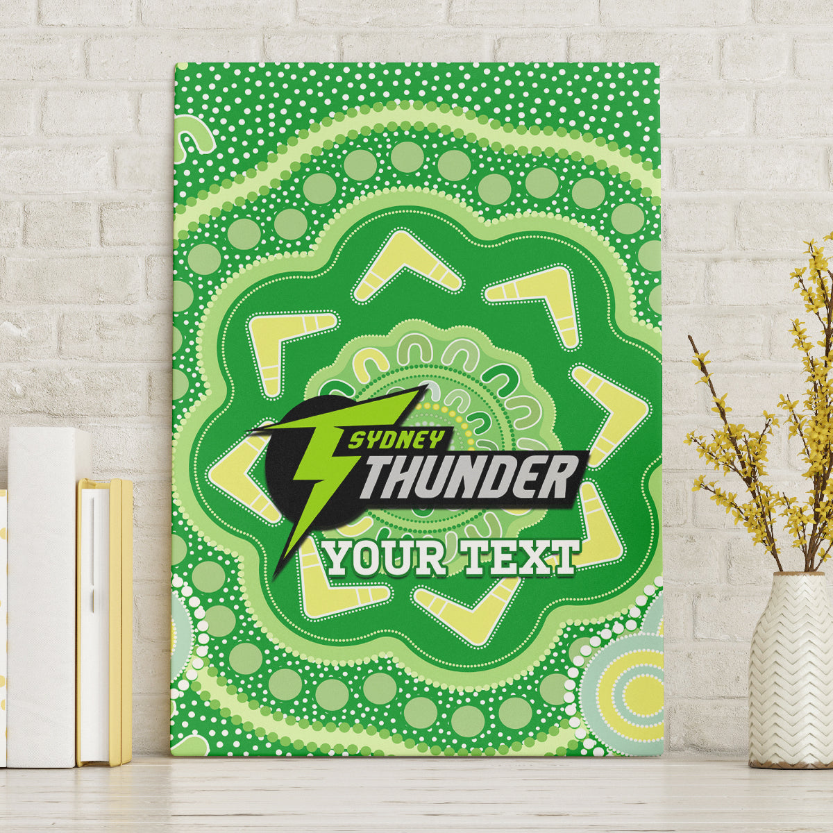 Custom BBL Thunder Cricket Canvas Wall Art 2024 Aboriginal Art