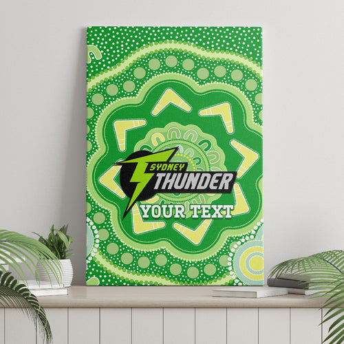 Custom BBL Thunder Cricket Canvas Wall Art 2024 Aboriginal Art