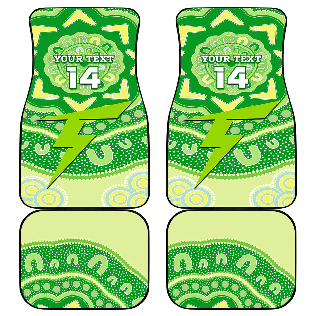 Custom BBL Thunder Cricket Car Mats 2024 Aboriginal Art