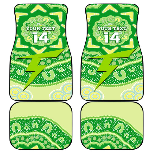 Custom BBL Thunder Cricket Car Mats 2024 Aboriginal Art