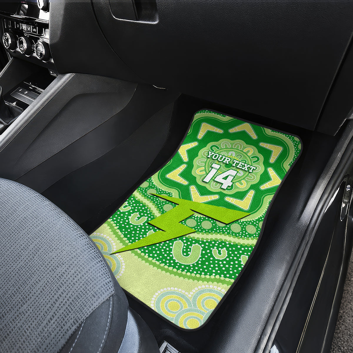 Custom BBL Thunder Cricket Car Mats 2024 Aboriginal Art