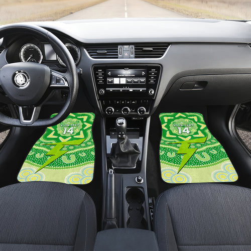 Custom BBL Thunder Cricket Car Mats 2024 Aboriginal Art