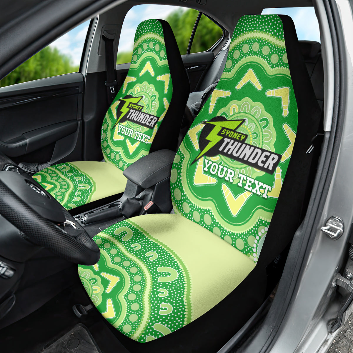 Custom BBL Thunder Cricket Car Seat Cover 2024 Aboriginal Art