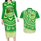 Custom BBL Thunder Cricket Couples Matching Long Sleeve Bodycon Dress and Hawaiian Shirt 2024 Aboriginal Art
