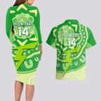 Custom BBL Thunder Cricket Couples Matching Long Sleeve Bodycon Dress and Hawaiian Shirt 2024 Aboriginal Art