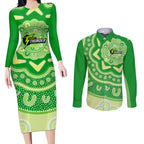 Custom BBL Thunder Cricket Couples Matching Long Sleeve Bodycon Dress and Long Sleeve Button Shirt 2024 Aboriginal Art