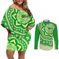 Custom BBL Thunder Cricket Couples Matching Off Shoulder Short Dress and Long Sleeve Button Shirt 2024 Aboriginal Art