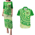Custom BBL Thunder Cricket Couples Matching Puletasi and Hawaiian Shirt 2024 Aboriginal Art