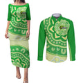 Custom BBL Thunder Cricket Couples Matching Puletasi and Long Sleeve Button Shirt 2024 Aboriginal Art