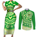 Custom BBL Thunder Cricket Couples Matching Short Sleeve Bodycon Dress and Long Sleeve Button Shirt 2024 Aboriginal Art